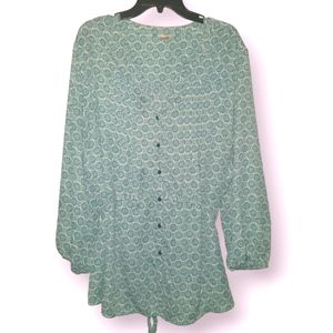 Terra & Sky pintuck blouse 2X